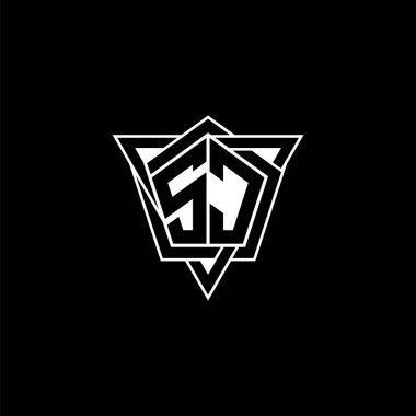 Geometrik şekilli üçgen yuvarlak şekilli SC Monogram logo harfi. Dikdörtgen ve altıgen monogram logo, üçgen logo yuvarlak.