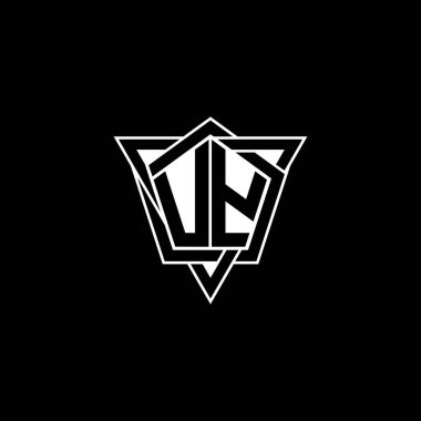 Geometrik şekilli üçgen yuvarlak şekilli UY monogram logo harfi. Dikdörtgen ve altıgen monogram logo, üçgen logo yuvarlak.