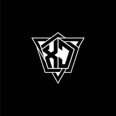 Geometrik şekilli üçgen yuvarlak biçimli XC Monogram logo harfi. Dikdörtgen ve altıgen monogram logo, üçgen logo yuvarlak.