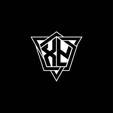Geometrik şekilli üçgen yuvarlak biçimli XY Monogram logo harfi. Dikdörtgen ve altıgen monogram logo, üçgen logo yuvarlak.