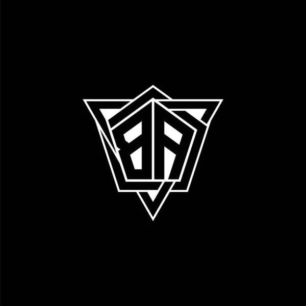 Monogram Litery Geometrycznym Kształcie Trójkąta Zaokrąglony Styl Prostokąt Sześciokątne Logo — Wektor stockowy