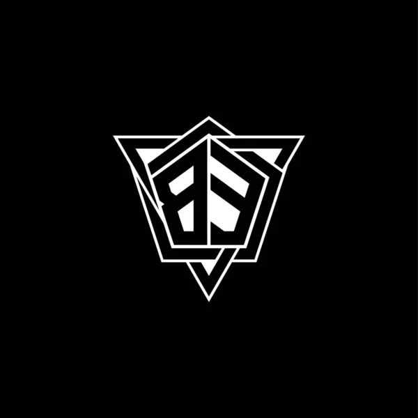 Monogram Logo Letter Geometric Shape Triangle Rounded Style Retângulo Logotipo —  Vetores de Stock