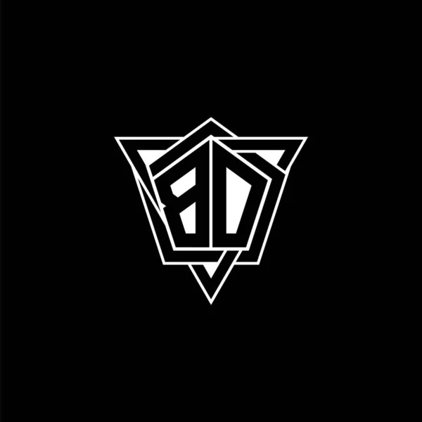 Логотип Monogram Буква Геометрической Формы Треугольник Округлый Стиль Прямоугольный Шестиугольный — стоковый вектор