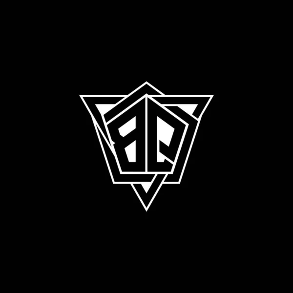 Monogram Logo Lettre Avec Forme Géométrique Triangle Style Arrondi Logo — Image vectorielle