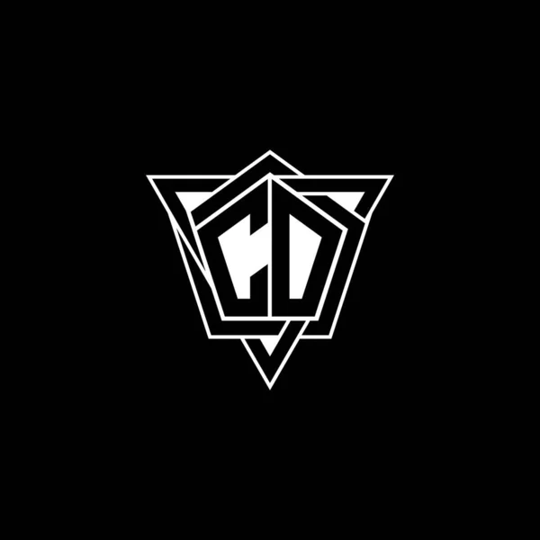 Geometrik Şekilli Üçgen Yuvarlak Biçimli Monogram Logo Harfi Dikdörtgen Altıgen — Stok Vektör