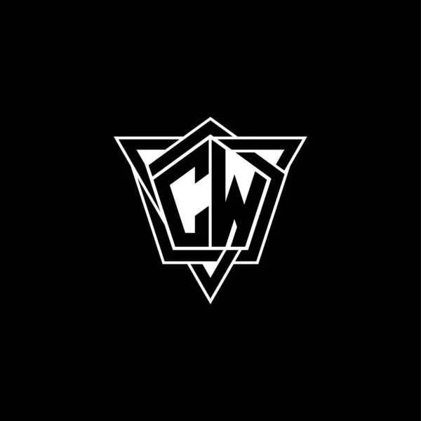 Monogram Lettre Logo Avec Forme Géométrique Triangle Style Arrondi Logo — Image vectorielle