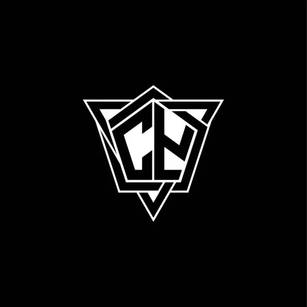 Monogram Logo Letter Geometric Shape Triangle Rounded Style Rectangle Hexagonal — Stock Vector