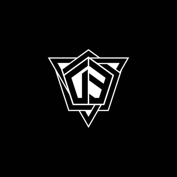 Monograma Logotipo Letra Com Forma Geométrica Triângulo Estilo Arredondado Retângulo —  Vetores de Stock