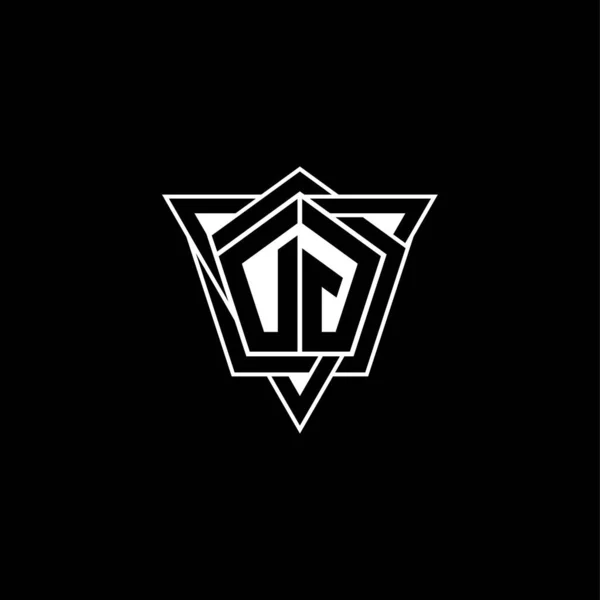 Lettera Logo Monogram Con Forma Geometrica Triangolo Stile Arrotondato Rettangolo — Vettoriale Stock