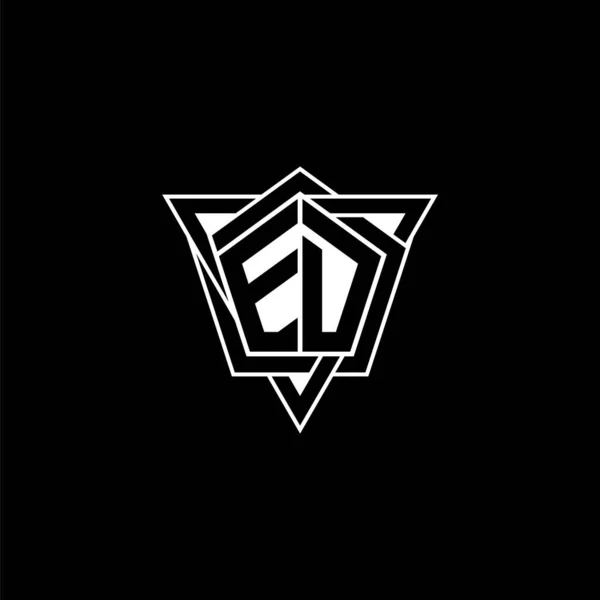 Monogram Logo Letter Geometric Shape Triangle Rounded Style Rectangle Hexagonal — Stock Vector