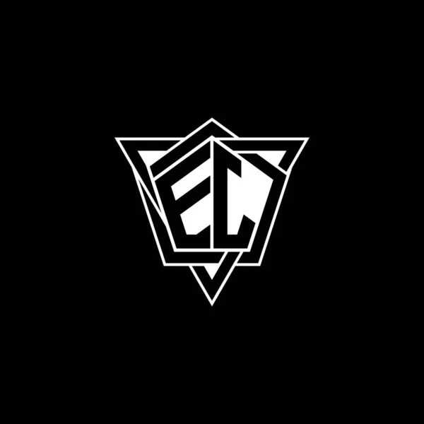 Litera Logo Monogram Geometrycznym Kształcie Trójkąta Zaokrąglony Styl Prostokąt Sześciokątne — Wektor stockowy