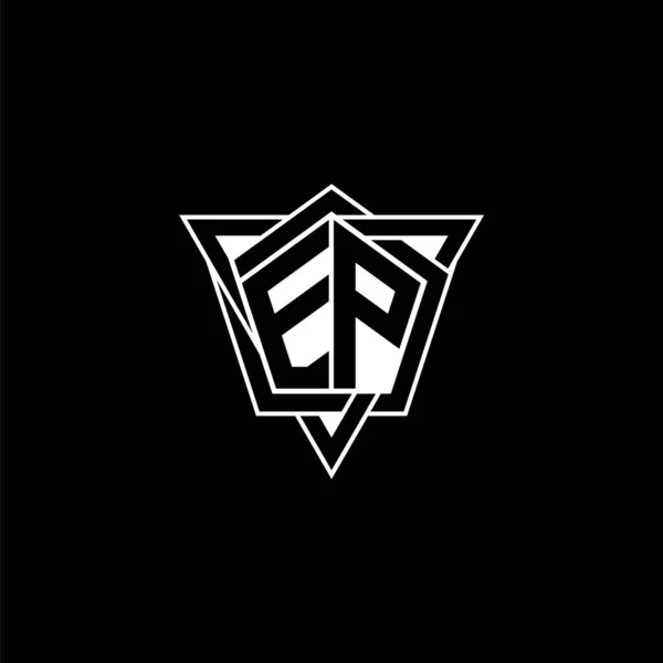 Монограмма Логотип Буква Геометрической Формы Треугольник Округлый Стиль Прямоугольный Шестиугольный — стоковый вектор