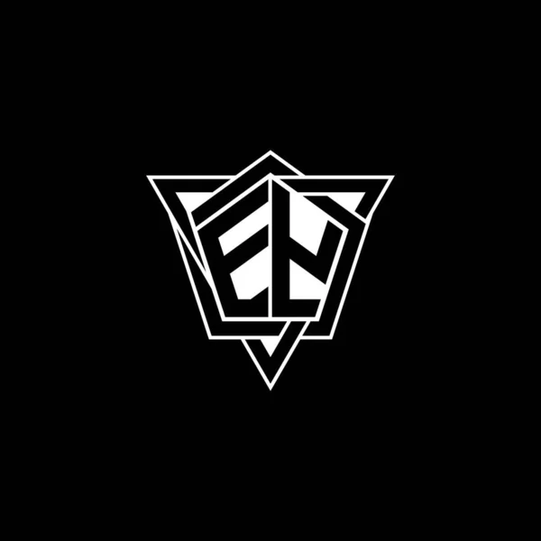 Logo Monogram Litera Geometrycznym Trójkątem Zaokrąglony Styl Prostokąt Sześciokątne Logo — Wektor stockowy