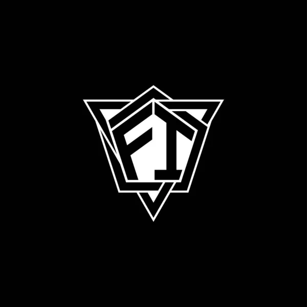 Litera Logo Monogramu Geometrycznym Kształcie Trójkąta Zaokrąglona Prostokąt Sześciokątne Logo — Wektor stockowy