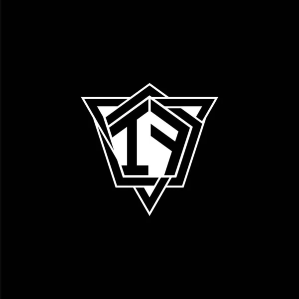 Буква Логотипа Monogram Геометрической Формой Треугольника Стиле Ротвейлер Прямоугольный Шестиугольный — стоковый вектор