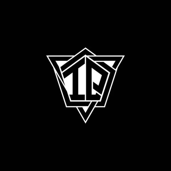 Logo Monogram Lettera Con Forma Geometrica Triangolo Stile Arrotondato Rettangolo — Vettoriale Stock