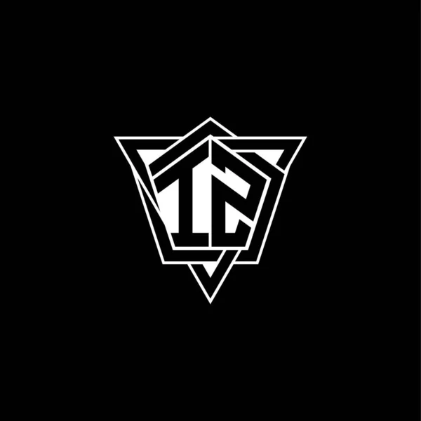 Logo Lettera Monogram Con Forma Geometrica Triangolo Stile Arrotondato Rettangolo — Vettoriale Stock