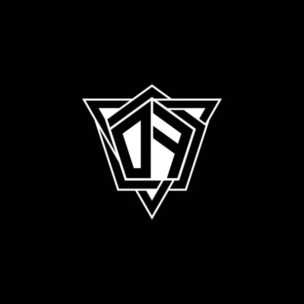 Logo Monogramu Litery Geometrycznym Kształcie Trójkąta Zaokrąglony Styl Prostokąt Sześciokątne — Wektor stockowy