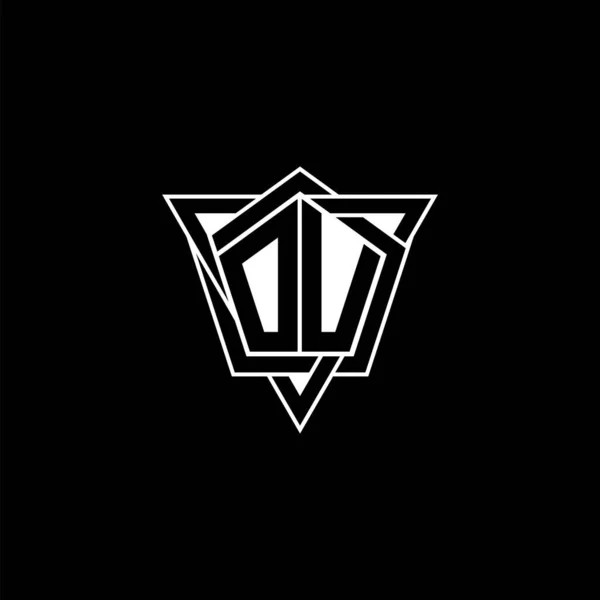 Logo Monogram Lettera Con Forma Geometrica Triangolo Stile Arrotondato Rettangolo — Vettoriale Stock