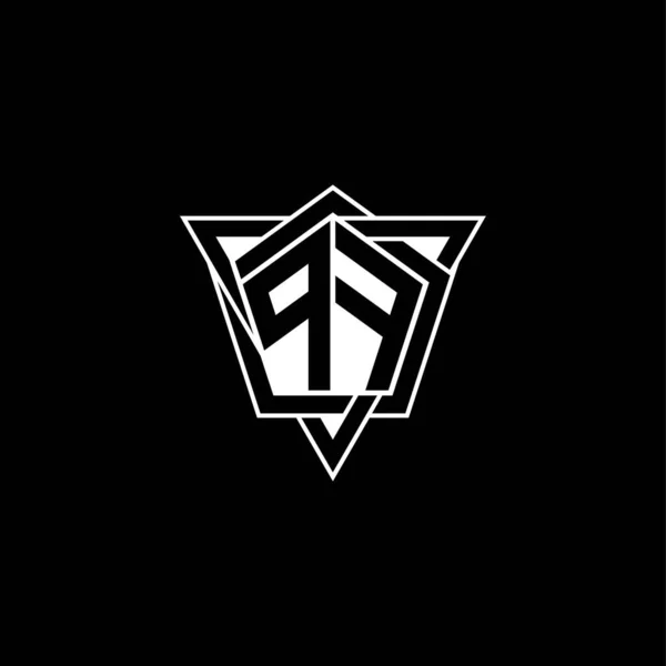 Geometrik Şekilli Üçgen Yuvarlak Biçimli Monogram Logo Harfi Dikdörtgen Altıgen — Stok Vektör