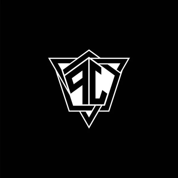 Monogram Logo Bokstav Med Geometrisk Form Triangel Rundad Stil Rektangel — Stock vektor