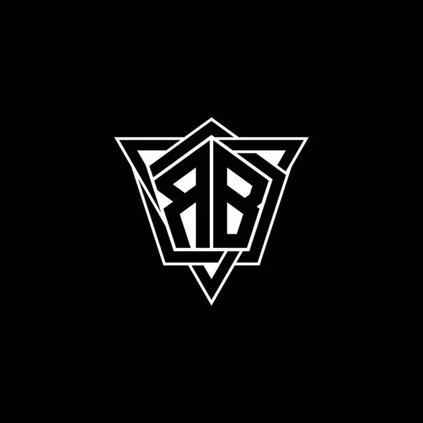 Monogram Λογότυπο Γράμμα Γεωμετρικό Σχήμα Τρίγωνο Στρογγυλεμένο Στυλ Ορθογώνιο Και — Διανυσματικό Αρχείο