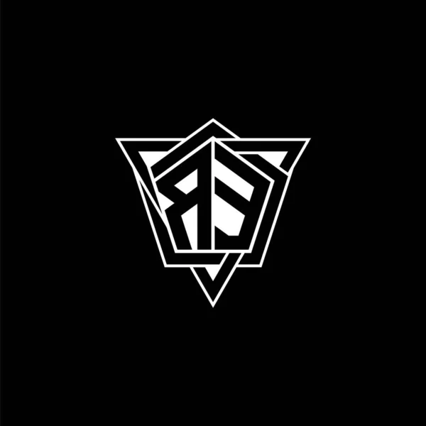 Логотип Monogram Буква Геометрической Формы Треугольник Округлый Стиль Прямоугольный Шестиугольный — стоковый вектор