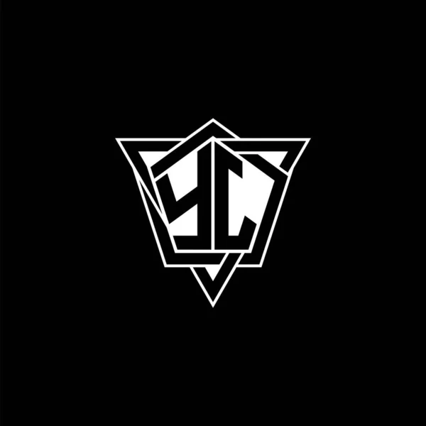 Monogram Logo Bokstav Med Geometrisk Form Triangel Rundad Stil Rektangel — Stock vektor