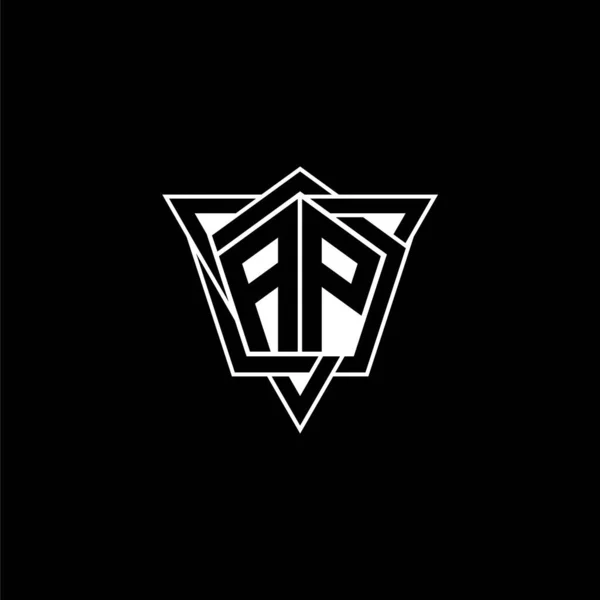 Lettre Logo Monogram Avec Forme Géométrique Triangle Style Arrondi Logo — Image vectorielle