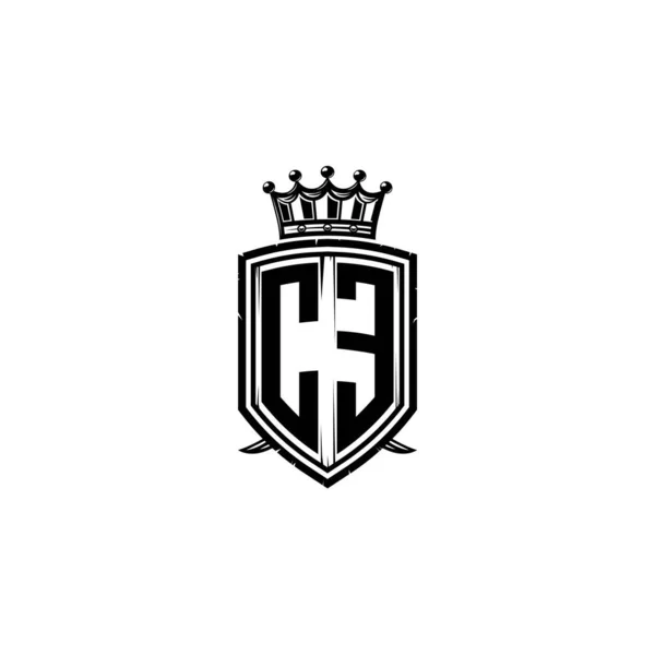 Litera Logo Monogramu Prostym Designem Korony Tarczy Luksusowy Monogram Tarcza — Wektor stockowy