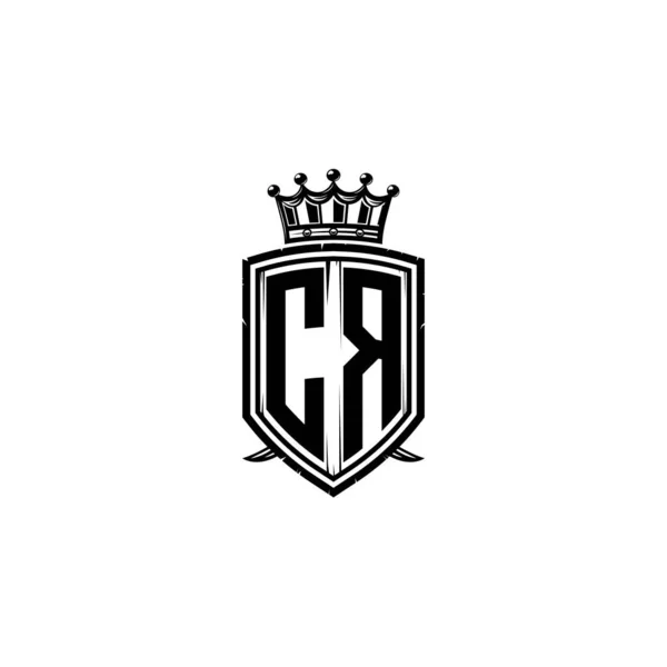 Carta Logo Monogram Con Diseño Estilo Corona Escudo Simple Monograma — Vector de stock
