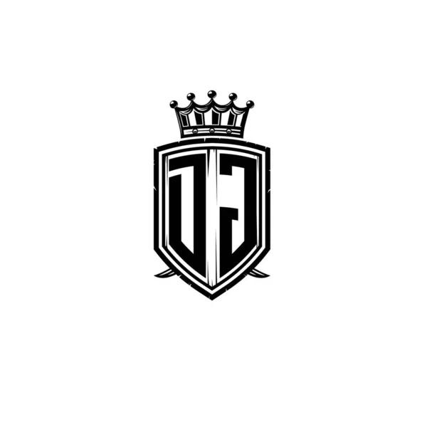 Litera Logo Monogram Prostym Designem Korony Tarczy Luksusowy Monogram Tarcza — Wektor stockowy