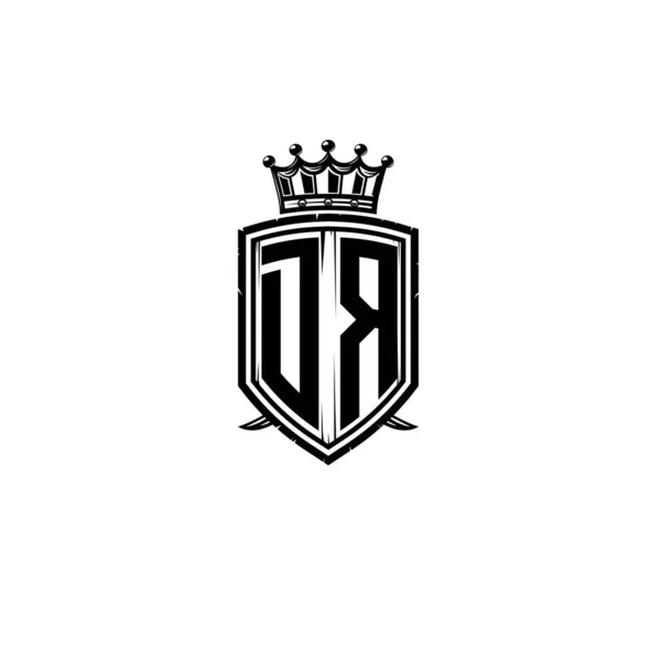 Litera Logo Monogramu Prostym Designem Korony Tarczy Luksusowy Monogram Tarcza — Wektor stockowy