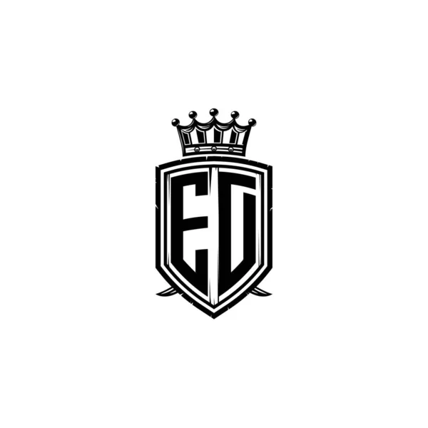 Логотип Літери Monogram Простим Дизайном Корони Щита Розкішна Монограма Монограма — стоковий вектор