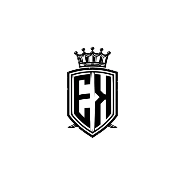 Monogram Logo Letter Simple Shield Crown Style Розкішна Монограма Монограма — стоковий вектор