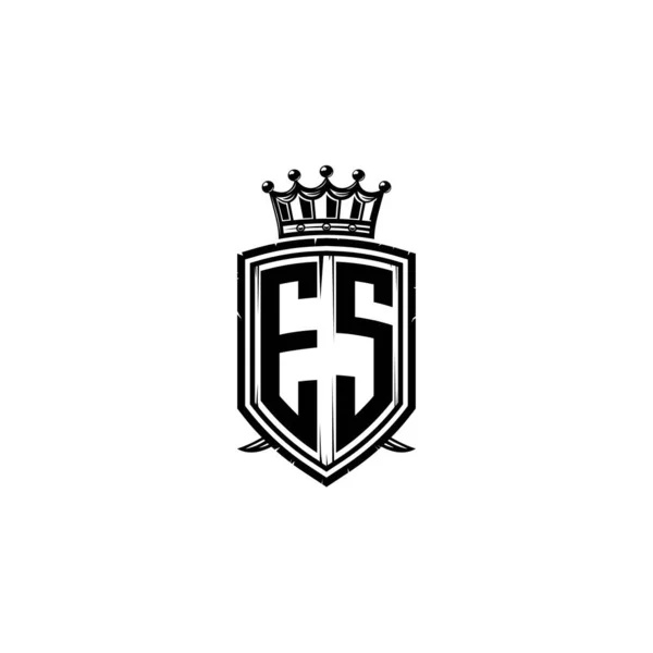 Лист Логотип Monogram Простим Дизайном Щитової Корони Розкішна Монограма Монограма — стоковий вектор