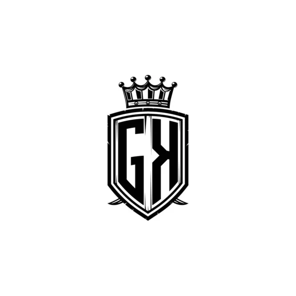 Буква Логотипа Monogram Дизайном Короны Стиле Simple Shield Роскошная Монограмма — стоковый вектор