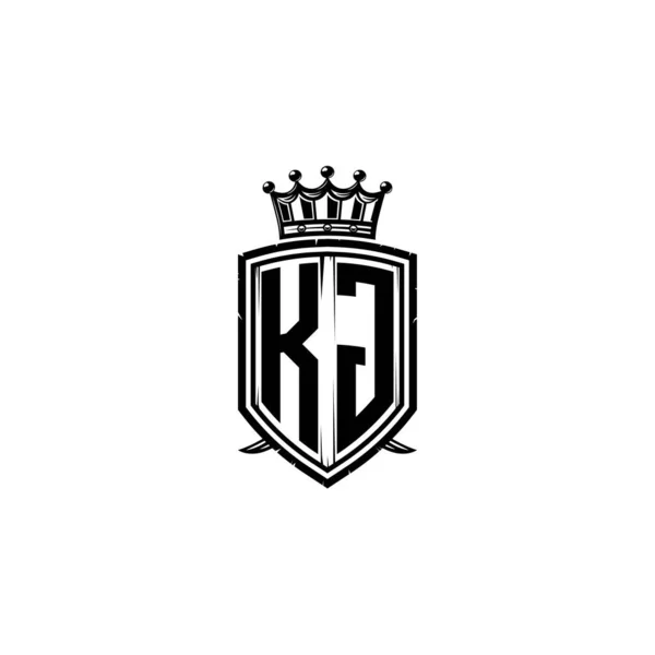 Буква Логотипа Изображением Короны Стиле Simple Shield Роскошная Монограмма Шикарная — стоковый вектор
