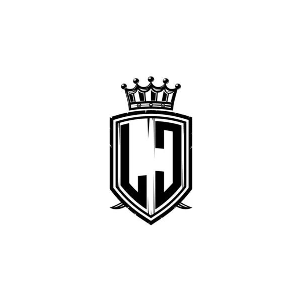 シンプルなシールドクラウンスタイルのデザインのLcモノグラムのロゴの手紙 豪華なモノグラム シールド豪華なモノグラム シールドヴィンテージの手紙のモノグラム — ストックベクタ
