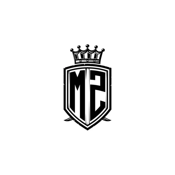 Monogram Logo Letra Con Diseño Estilo Corona Escudo Simple Monograma — Vector de stock