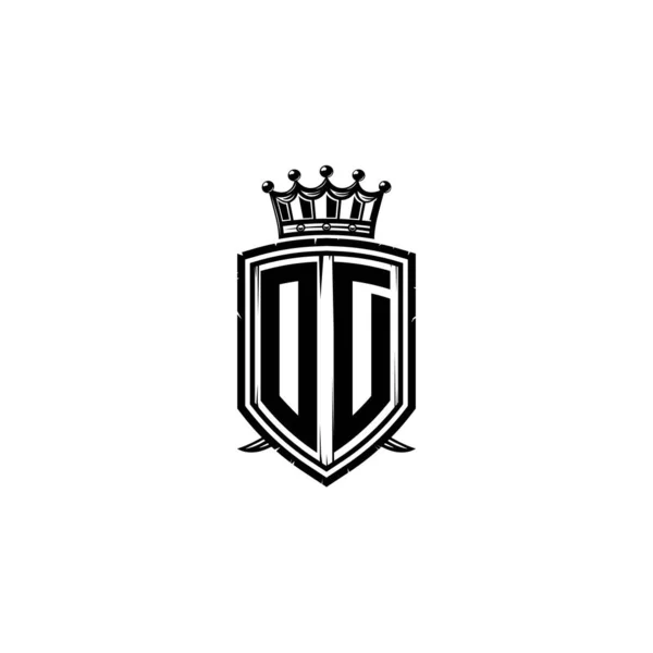 Monogram Litera Logo Prostego Projektu Korony Tarczy Luksusowy Monogram Tarcza — Wektor stockowy