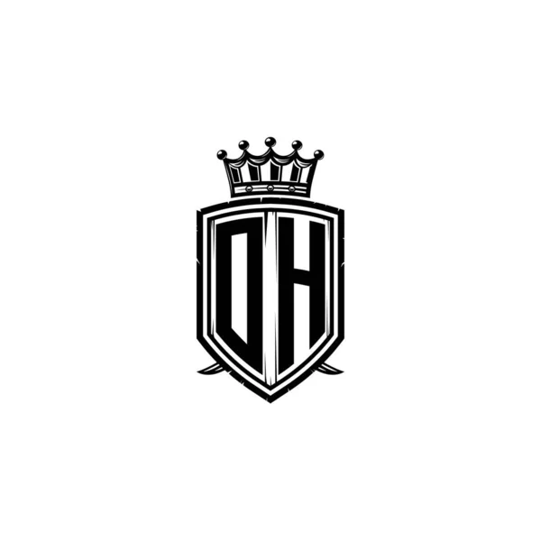 Логотип Monogram Простим Дизайном Корони Щита Розкішна Монограма Монограма Розкоші — стоковий вектор