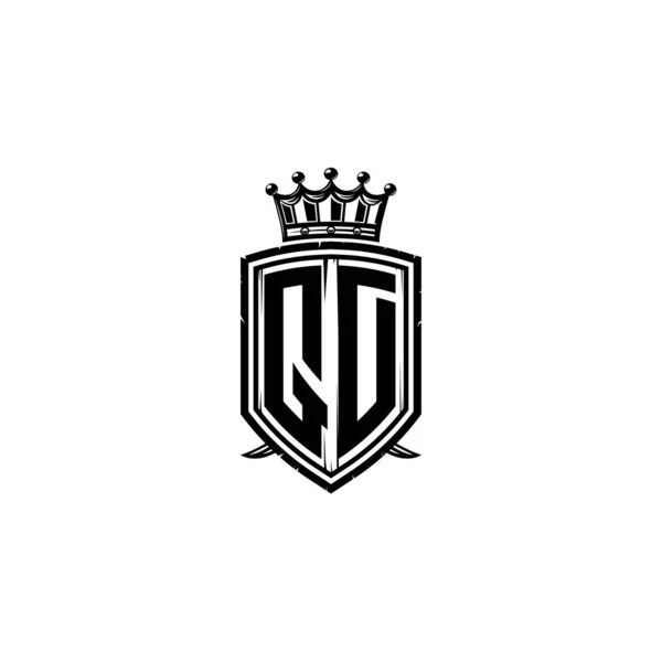 Monogram Logo Písmeno Jednoduchým Designem Stylu Štítové Koruny Luxusní Monogram — Stockový vektor
