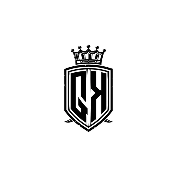 Monogram Logo Harfi Simple Shield Crown Tarzı Tasarım Lüks Monogram — Stok Vektör