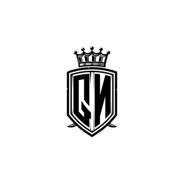 Monogram Logo Písmeno Jednoduchým Designem Stylu Štítové Koruny Luxusní Monogram — Stockový vektor