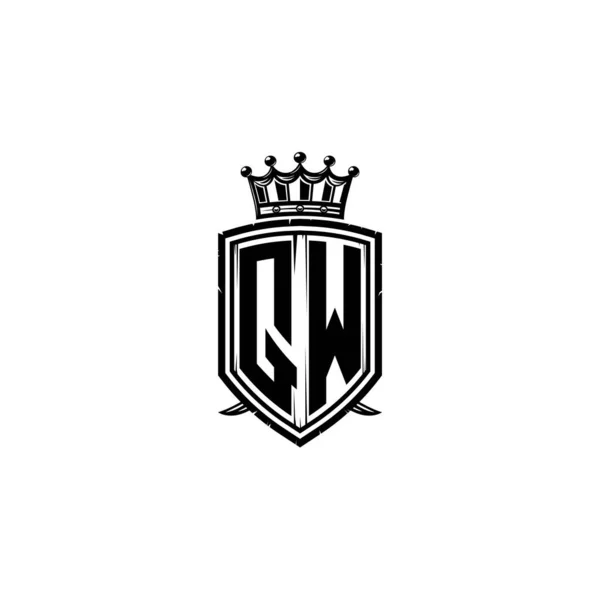 Logo Písmeno Jednoduchým Designem Stylu Štítové Koruny Luxusní Monogram Štít — Stockový vektor
