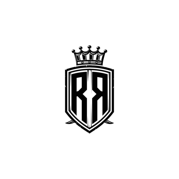 Monogram Logo Letter Simple Shield Crown Style Design Monograma Lujo — Archivo Imágenes Vectoriales