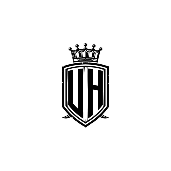 Посилання Логотип Monogram Простим Дизайном Щитової Корони Розкішна Монограма Монограма — стоковий вектор