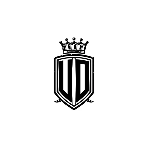 Logo Monogram Písmeno Jednoduchým Designem Stylu Štítové Koruny Luxusní Monogram — Stockový vektor