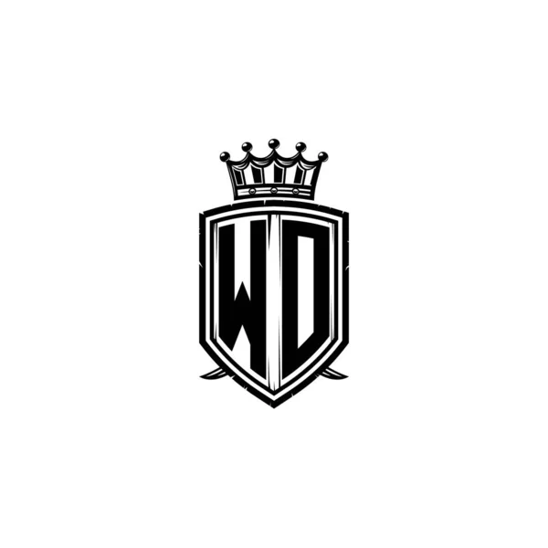 Dopis Logem Monogram Designem Stylu Simple Shield Crown Luxusní Monogram — Stockový vektor